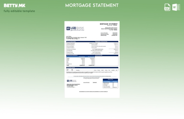 Модерен стил на Либан и Банката на Заливот за хипотека Шаблон за шаблон Word и P